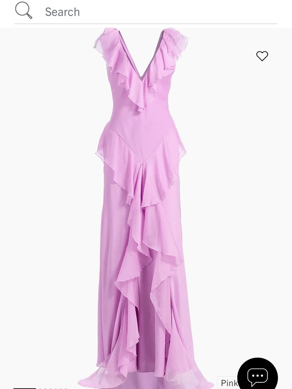 AMUR Lilac Ruffle V-Neck Maxi Dress